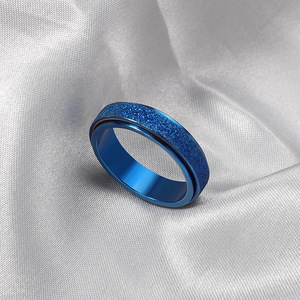 Bague Tournante Tendance en Acier Inoxydable Noir Mat Givré Anti-Stress Punk pour Mariage <span class=keywords><strong>et</strong></span> Soulagement de l'Anxiété - Product Image 3