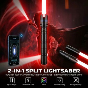 Sable de Luz QIMIR de Doble Hoja, Sable de Luz Neopixel con Empuñadura de Metal, Hoja de Duelo Resistente, Colores Infinitos y Movimiento Suave para Acolyte - Product Image 1