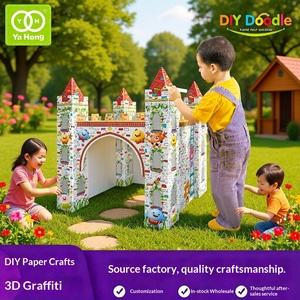 Casa de Papel para Dibujar y Pintar para Niños, Modelo de <span class=keywords><strong>Castillo</strong></span> Tridimensional para Manualidades, 40 Piezas, Ensamblaje Hecho a Mano - Product Image 3