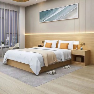 Hotel Bedroom <b>Set</b> <b>Complete</b> Package Standard Double <b>Bed</b> Furniture For Hotel Homestay Rental Rooms Simple Modern Design - Product Image 1