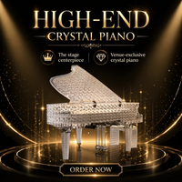 Piano en acrylique transparent personnalisable pour l'intérieur de jets privés de style français et les salons de clubs d'aviation