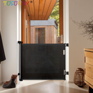 Barrière de sécurité pour bébé en maille robuste, design adapté aux bébés, rétractable, multifonctionnelle, pour porte et cuisine - Product Image 2