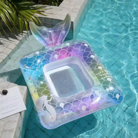 Fauteuil flottant gonflable sirène pour piscine, avec poignées et pare-soleil, idéal pour les fêtes aquatiques estivales