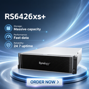 Serveur NAS en rack 3U RS6426xs+ à 16 baies, processeur Xeon D 8 cœurs, extensible à 64 baies, stockage d'entreprise - Product Image 1