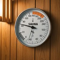 Termometer Sauna Hygrometer Combo Pengukur Suhu dan Kelembapan Presisi Akurasi +/-2F Tidak Perlu Baterai Ruang Sauna