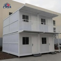 Maison de conteneur pliable de 20 pieds, bureau modulaire préfabriqué avec structure en acier et panneaux sandwich, mini-maison de conteneur