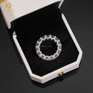 Nouveautés en gros, livraison directe, bague éternelle en argent 925 de luxe unisexe, sertie de moissanite ronde VVS1 D de 5 mm, avec certificat GRA - Product Image 3