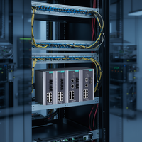Commutateur géré Moxa PT-508-MM-SC-24, 8 ports, montage sur rail DIN industriel, commutateur Ethernet, réseaux d'entreprise