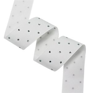 Ruban gros-grain de haute qualité avec strass étincelants de 3,8 cm pour la décoration de mariage et de fête, 20 yards/rouleau - Product Image 2