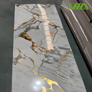 Panneau mural en PVC pour rénovation d'appartement, design marbre imprimé UV, revêtement mural décoratif imperméable pour la <span class=keywords><strong>maison</strong></span> - Product Image 4