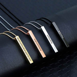 Collar con colgante personalizado de acero inoxidable 316L, chapado en oro PVD de 14K/18K, joyería fina de moda para grabar. - Product Image 3