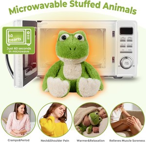 Cuscino Riscaldante a Forma di Rana per Microonde, Giocattolo di Peluche per Dolori Mestruali, Riscaldabile e Raffreddabile - Product Image 4