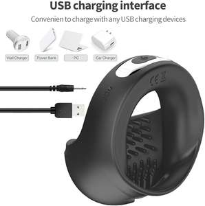 Anillo vibrador silencioso para pene, Juguetes sexuales para hombres, anillo vibrador para pene, carga USB, retraso en la eyaculación, anillo de bloqueo de bola de 10 frecuencias - Product Image 4