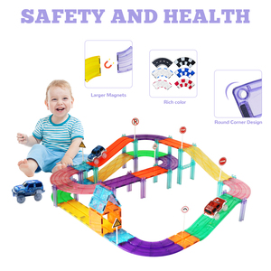 Hot Selling 97 Pcs Kids Car <strong>Race</strong> Track Educational Magnetic Toys DIY Construction Magnetic Building <strong>Blocks</strong> - Product Image 3