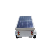 Caméra de sécurité ENWEI modèle 3460C à déploiement facile, remorque avec mât électrique de 7 m, 3 panneaux solaires de 460 W, 4 pieds de support stabilisateurs pour la télécommande