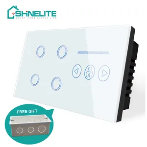 Alta calidad Smart Touch WIFI 4 interruptor de la luz y el interruptor del ventilador para casa inteligente