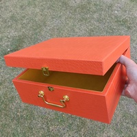 Étui en cuir de crocodile en cuir PU orange grande boîte cadeau pour cadeau avec boîte cadeau vide de logo personnalisé