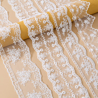 Dentelle brodée hydrosoluble en maille de soie de lait, garniture de jupe blanche, accessoires pour vêtements féminins, textiles de maison, artisanat, confection de vêtements