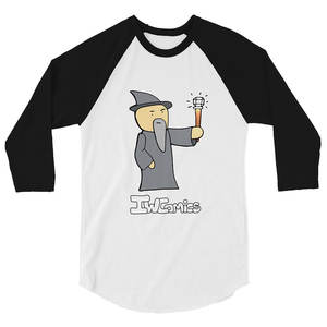 Women's 3/4 Sleeve Raglan T-Shirt Grey Wizard Design - Product Image 5