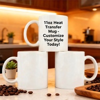 Logo personnalisé durable écologique promotionnel sublimation tasses vierges transfert de chaleur 11oz tasses à café en céramique