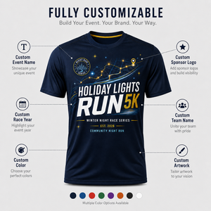Camiseta Personalizada para Carrera Nocturna de Navidad, Ropa para Eventos Deportivos, Camiseta para Carrera de 5K - Product Image 6