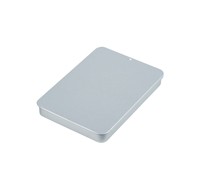 Boîte de rangement en fer blanc rectangulaire réutilisable 112*80*14mm avec dessus coulissant soie dentaire voyage conteneurs en étain boîte en métal