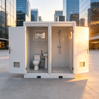 Cabine de douche et toilettes portables, conteneur mobile, mini-maison, toilettes à la turque, salle de bain mobile pour camping