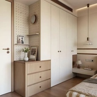 Sistema de Armario Modular Nórdico Directo de Fábrica con Mesa de Maquillaje y Estantes de Exhibición para Diseño de Dormitorio Residencial Contemporáneo