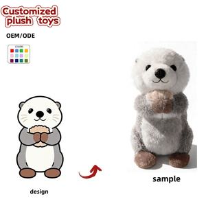 Peluche de nutria personalizado con forma de concha - Muñeco de nutria de peluche personalizable OEM/ODM, lindo animal acuático de peluche para regalos y branding - Product Image 1