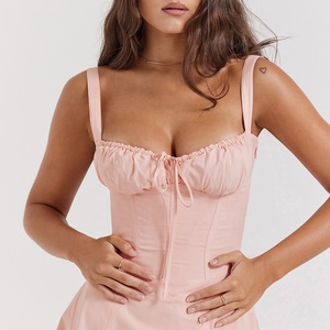 Robe bustier rose pour bébé Robe d'été légère <span class=keywords><strong>chic</strong></span> urbaine approuvée par les influenceurs - Product Image 2