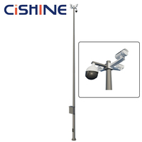 Soporte de Montaje para Cámara de Vigilancia Solar para Exteriores de 10m 14m 15m 5m 6m 8m 4 Metros, Soporte para Poste de Cámara con Panel