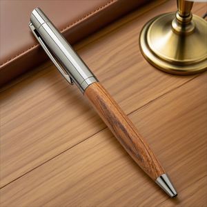 High Quality Custom Twisted Design Wooden Liquid Ballpoint <b>Pen</b> Eco-Friendly Business Office Writing Gift with Personalized Logo - Product Image 4