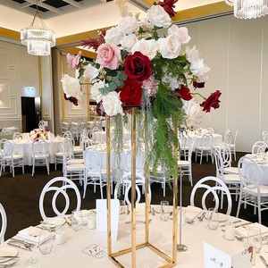 Gold Metal Centerpiece Wedding Decoration Flower Stand Plinth Flowers <strong>Party</strong> <strong>Props</strong> - Product Image 1