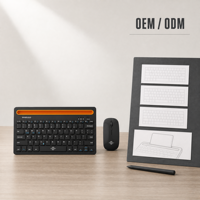 Ensemble clavier et souris sans fil RF 2,4 GHz silencieux, ergonomique et étanche avec fente pour carte, idéal pour le bureau professionnel