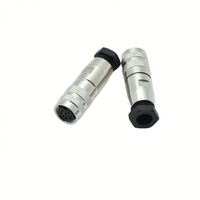 Tornillo industrial Soldadura Contacto chapado en oro AISG Metal Macho y hembra Conector M16 de 8 pines