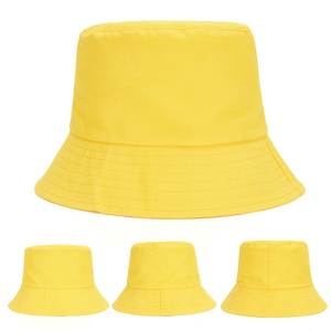 Unisex Summer Sun Protection Bucket Fisherman <b>Hat</b> New Plain Fashion Yellow Cotton Bucket <b>Hat</b> for Men Women Casual Fishing Scene - Product Image 2