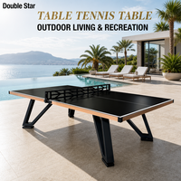 Table de tennis de table d'extérieur DOUBLE STAR, étanche, en aluminium ACP de 6 mm, personnalisable, protection solaire, vente en gros d'usine