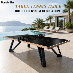 Table de tennis de table d'extérieur DOUBLE STAR, étanche, en aluminium ACP de 6 mm, personnalisable, protection solaire, vente en gros d'usine - Product Image 2