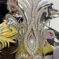 Ensemble de costume de carnaval avec grandes ailes de papillon, tenue de lundi, décorations de plumes colorées, bikini, tenue de Jouvert, fournisseur personnalisé, bleu 2027