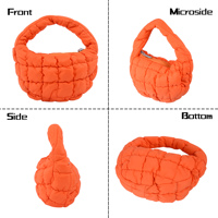 Sac fourre-tout en nylon matelassé avec fermeture à glissière, sac à main à bulles en nylon pour femme