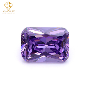 Série Lavande Violette : Pierres de Zircon Cubique Scintillantes Taille Radiant 6x8/7x9/8x10mm – Pierres CZ en Vrac, Gemmes Synthétiques - Product Image 2