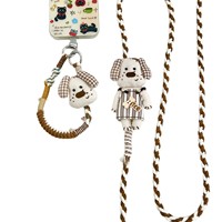 Nouvelle Chaîne de Téléphone en Peluche Chiot Style Forêt 2026, Porte-clés Tressé Fait Main, Sangle de Téléphone Bandoulière Style INS