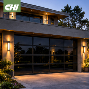 <span class=keywords><strong>Porte</strong></span> de <span class=keywords><strong>garage</strong></span> <span class=keywords><strong>sectionnelle</strong></span> en aluminium à cadre noir et verre miroir, vue complète, pour deux <span class=keywords><strong>voitures</strong></span>, résidentielle - Product Image 1
