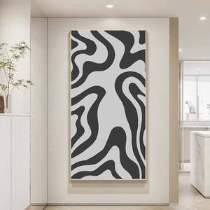 Moderno semplice astratto bianco e nero modello di arte disegno tela decorazione da parete appesa uso interno ed esterno - Product Image 2