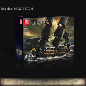 MOULD KING-Blocs de construction de <span class=keywords><strong>bateau</strong></span> de pirate pour adultes, kit de construction éducatif pour enfants, briques MOC, modèle de <span class=keywords><strong>bateau</strong></span> noir, 13199 - Product Image 6