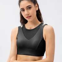 Beauty Back-Sujetador deportivo de malla transpirable para mujer, con cierre ajustable, para Yoga, a prueba de golpes, Sexy