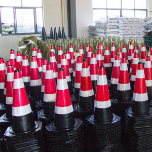 75Cm Rubberen Wegmarkt Verkeersveiligheidskegels Met Waarschuwingsproducten Voor Ringverkeer Voor Rijwegmarkten - Product Image 4