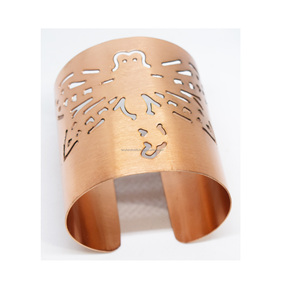 2025 Greek Winter artisan <b>copper</b> wrist cuff Christmas Hammered Narrow 3mm Cuff Bracelet Ladies Long Winter Coats Jewelry - Product Image 3
