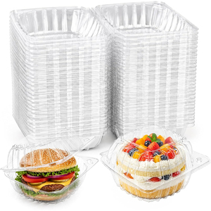 食品グレードプラスチック容器 ハンバーガー包装 透明プラスチッククラムシェル バーガーとフライドポテト用包装 ブリスターボックス ペストリー用 - Product Image 1
