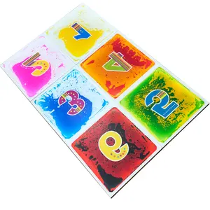 Education Supplies Sensory Liquid Floor Tiles Vinyl Kids Activity Puzzle Play Mat Stress Relief Toys For Kids